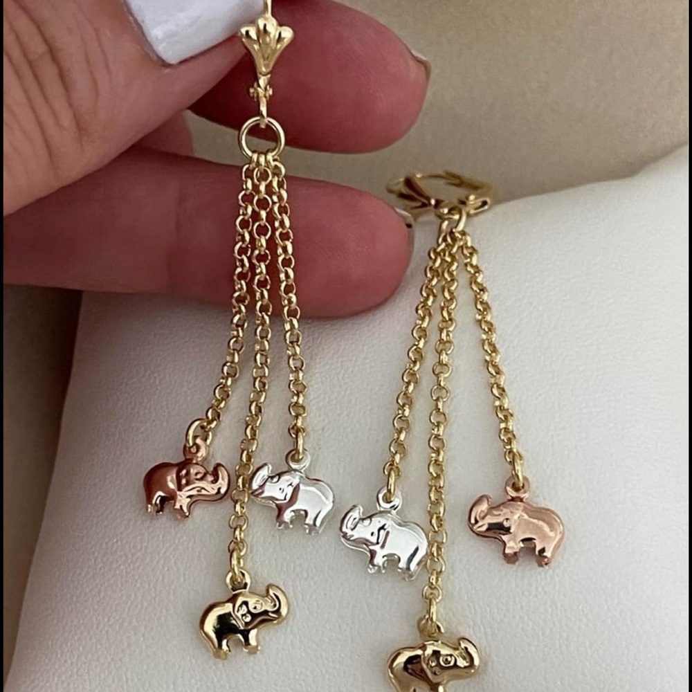 18k Gold Filled Elephant Earrings